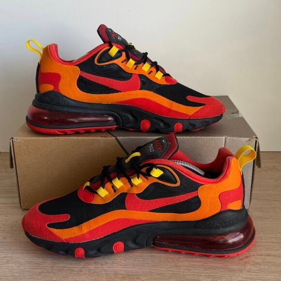 Nike Air Max 270 React Lava/Magma Men Sneakers- SZ M 7.5- W 9